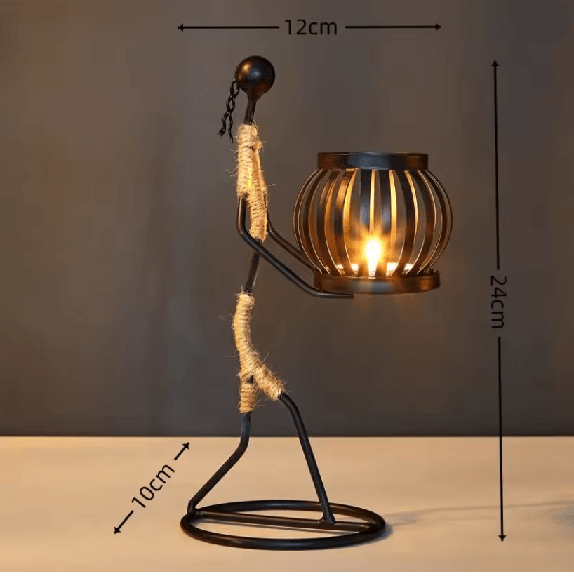 Nordic Abstract Metal Candle Holder Sculpture for Modern Home Decor