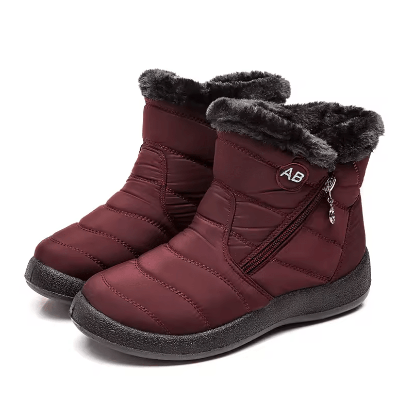 Waterproof Fur Lined Winter Boots for Women with Zipper Closure