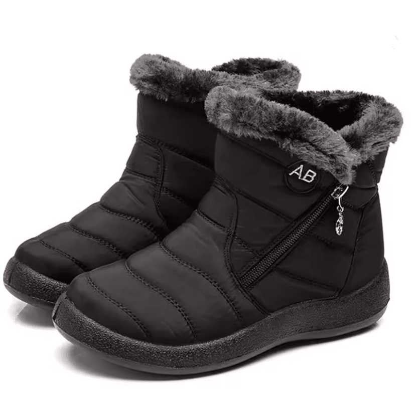 Waterproof Fur Lined Winter Boots for Women with Zipper Closure