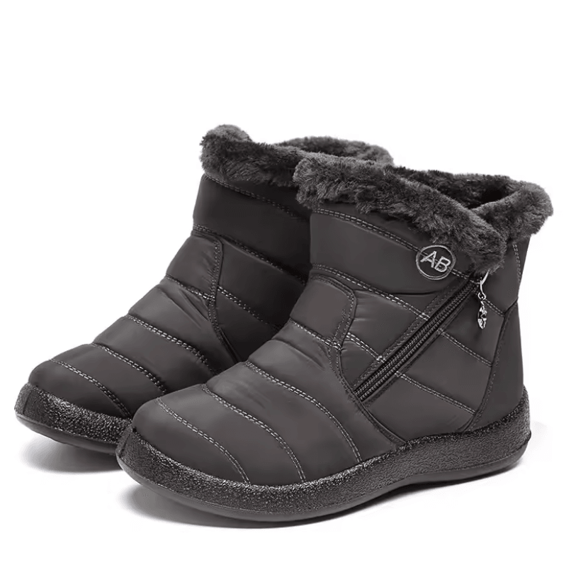 Waterproof Fur Lined Winter Boots for Women with Zipper Closure