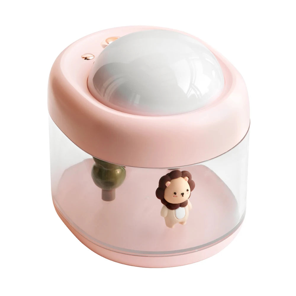 Portable Projection Lamp & Wireless Air Humidifier, USB Rechargeable, Colorful Night Light, Purifying for Home & Car