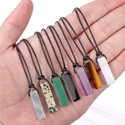 Black Tourmaline Necklace for Men, Adjustable Black Obsidian & Onyx Pendant for Spiritual Energy & Protection