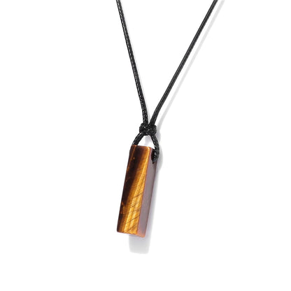 Black Tourmaline Necklace for Men, Adjustable Black Obsidian & Onyx Pendant for Spiritual Energy & Protection