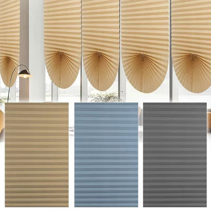 Self Adhesive Pleated Window Blinds Half Blackout Shades for Bathroom and Balcony