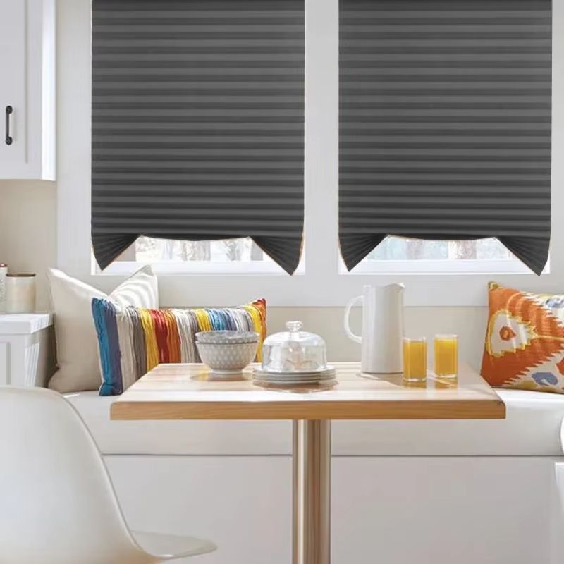 Self Adhesive Pleated Window Blinds Half Blackout Shades for Bathroom and Balcony