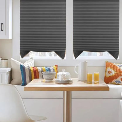 Self Adhesive Pleated Window Blinds Half Blackout Shades for Bathroom and Balcony