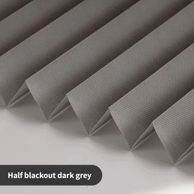 Self Adhesive Pleated Window Blinds Half Blackout Shades for Bathroom and Balcony