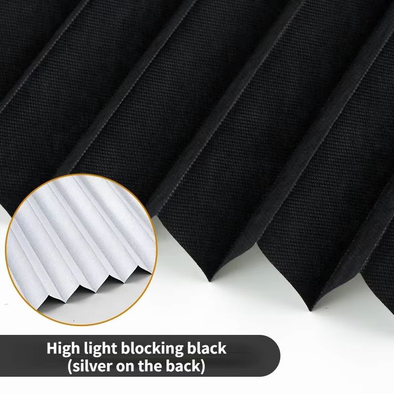 Self Adhesive Pleated Window Blinds Half Blackout Shades for Bathroom and Balcony