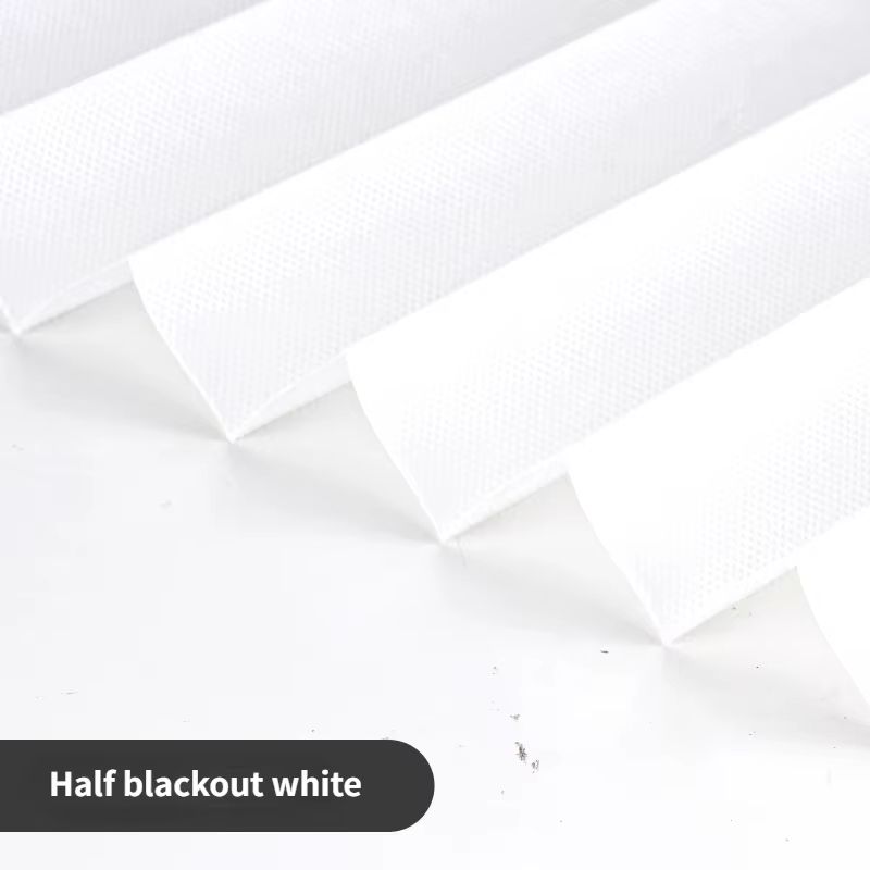 Self Adhesive Pleated Window Blinds Half Blackout Shades for Bathroom and Balcony