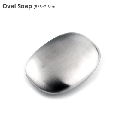 Portable Magic Soap Bar, 304 Stainless Steel Odor Remover, Kitchen Deodorizer, Smell Eliminating Hand Cleaner