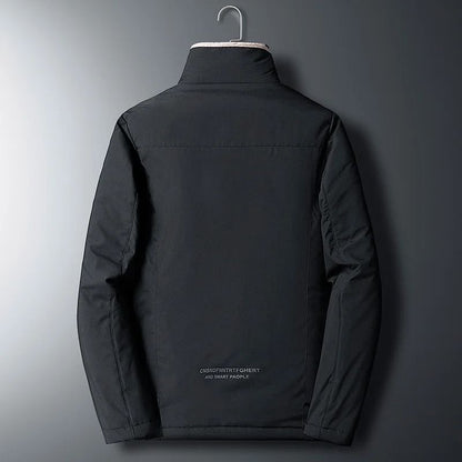 Windproof Thick Fleece Lined Jacket for Men Warm Winter Outdoor Coat