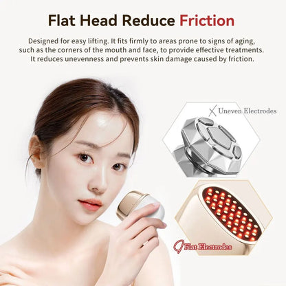 RF EMS Beauty Device with 3-Color Light for Skin Tightening and Anti-Aging