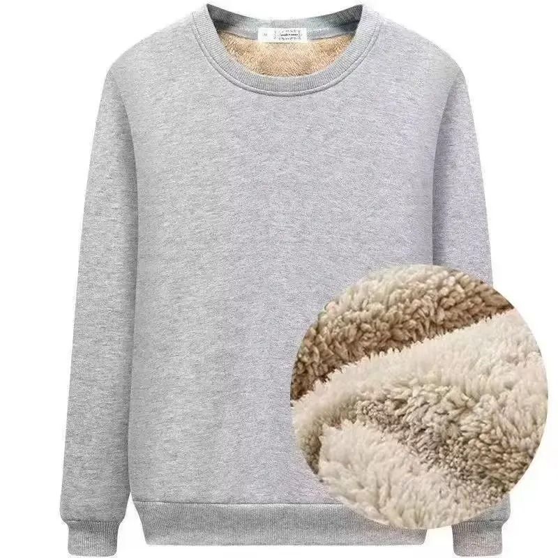 Men Thermal Fleece Pullover Thick Warm Crewneck Sweatshirt for Winter