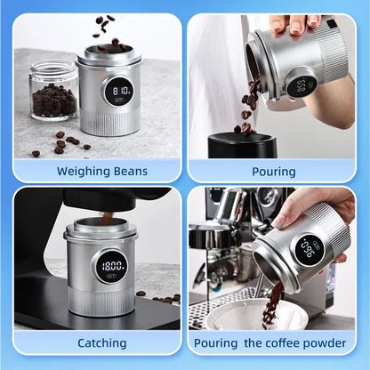 Precision Digital Coffee Scale with Built In Dosing Cup and LCD Display for Home Brewing