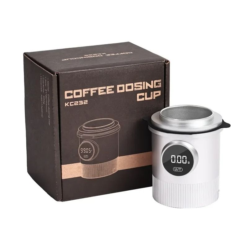 Precision Digital Coffee Scale with Built In Dosing Cup and LCD Display for Home Brewing