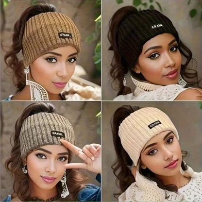 Warm Knitted Winter Headband for Women – Soft Elastic Wide Hair Wrap