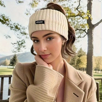 Warm Knitted Winter Headband for Women – Soft Elastic Wide Hair Wrap