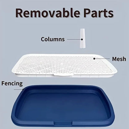 Plastic Dog Potty Training Tray with Removable Net Reusable Puppy Toilet Holder