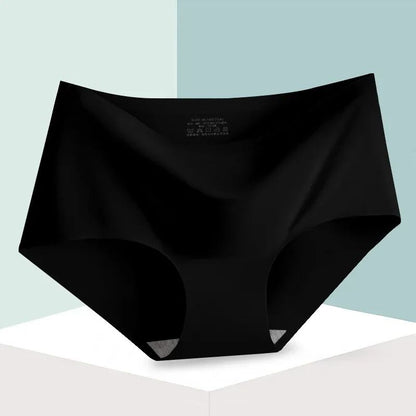 Seamless Ice Silk Womens Mid Waist Panties Soft Breathable Stretch Briefs in Multiple Colors M to XXL