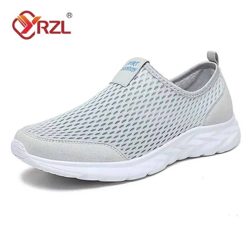 YRZL Mens Breathable Mesh Sneakers Lightweight Casual Outdoor Walking Non Slip Loafers in Plus Sizes