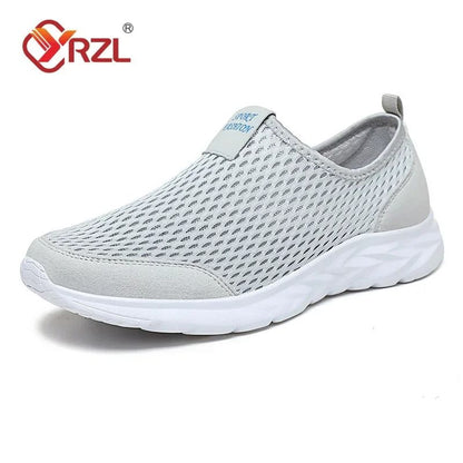 YRZL Mens Breathable Mesh Sneakers Lightweight Casual Outdoor Walking Non Slip Loafers in Plus Sizes