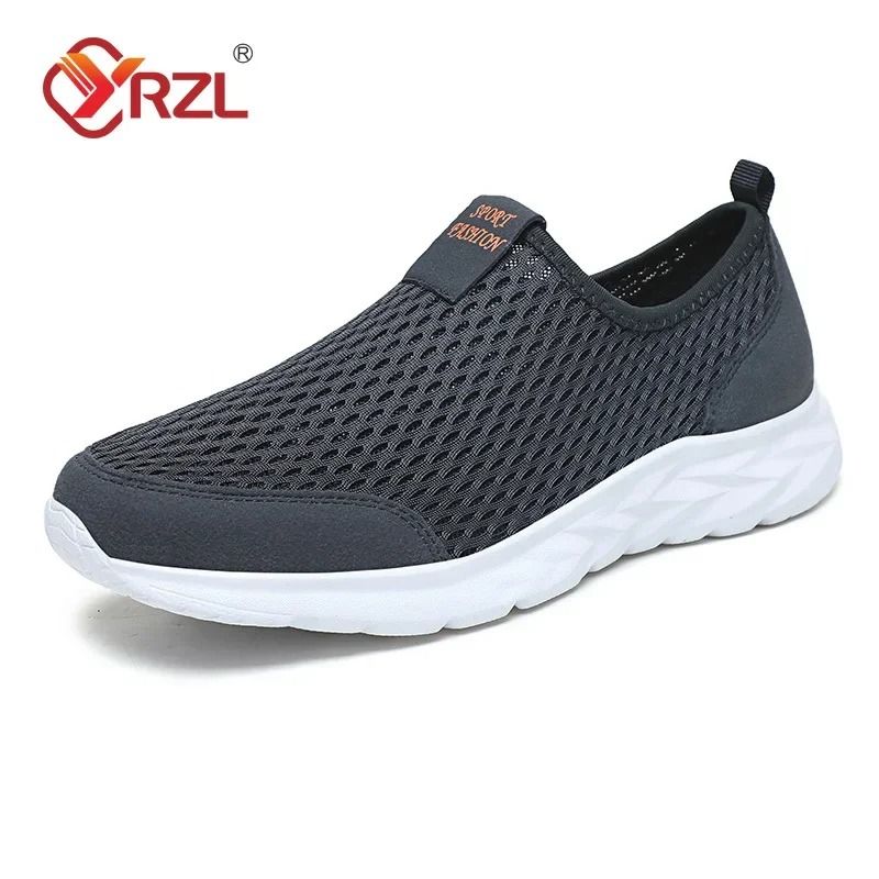 YRZL Mens Breathable Mesh Sneakers Lightweight Casual Outdoor Walking Non Slip Loafers in Plus Sizes