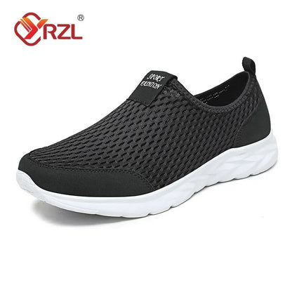 YRZL Mens Breathable Mesh Sneakers Lightweight Casual Outdoor Walking Non Slip Loafers in Plus Sizes