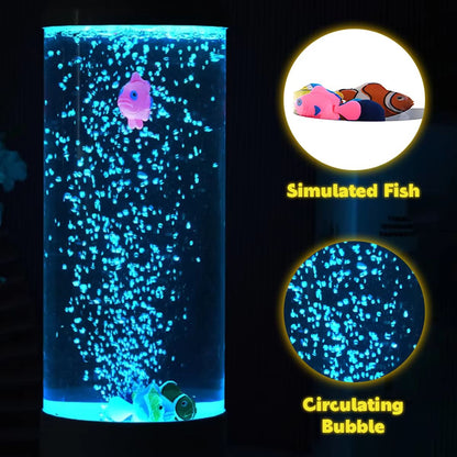 Moving Fish Lamp with Color Changing LED Aquarium Night Light for Bedroom Desk and Kids Room