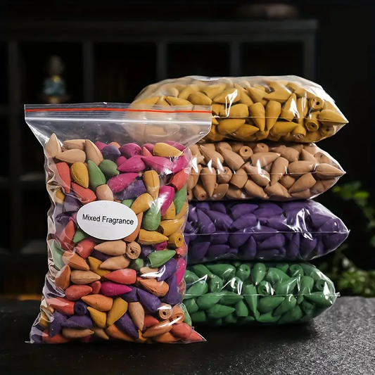 Mixed Waterfall Smoke Backflow Natural Incense Cone Sandalwood Lavender Multi-Scented for Rooms, Yoga Spaces, relaxation