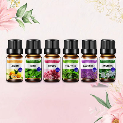 6 Essential Oils Set, Lavender, Rose, Frankincense, Sandalwood, Oud & Plant Extracts for Air Purification & Aromatherapy