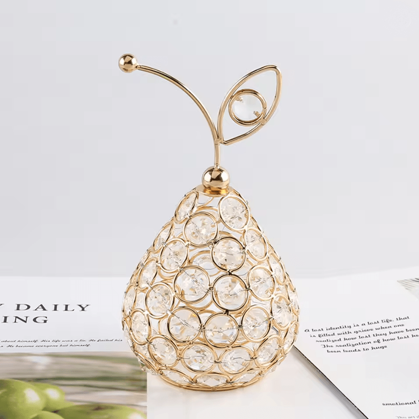 Crystal Luxe Fruit Collection Gold Rhinestone Figurine