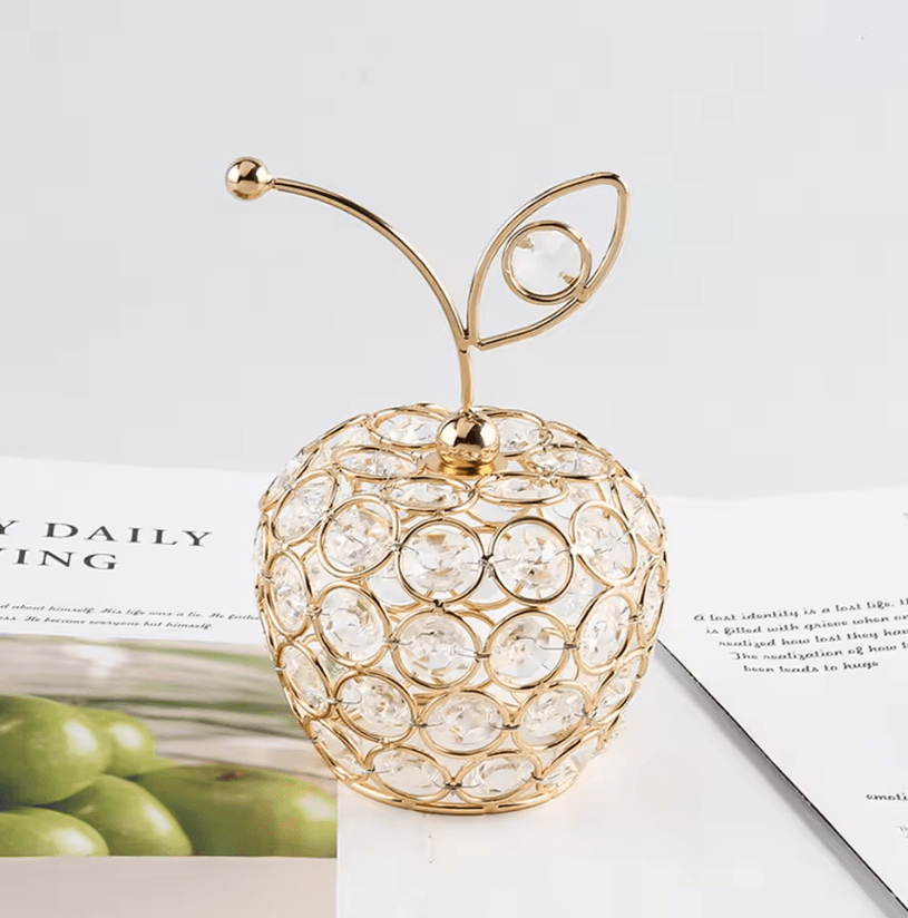 Crystal Luxe Fruit Collection Gold Rhinestone Figurine