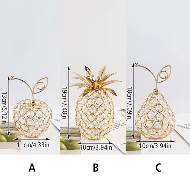 Crystal Luxe Fruit Collection Gold Rhinestone Figurine