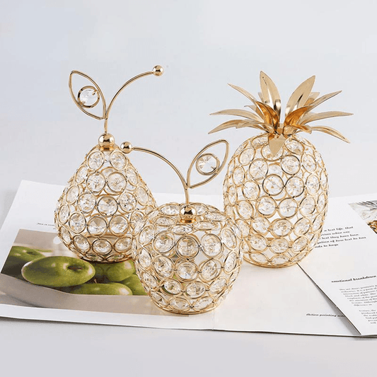 Crystal Luxe Fruit Collection Gold Rhinestone Figurine