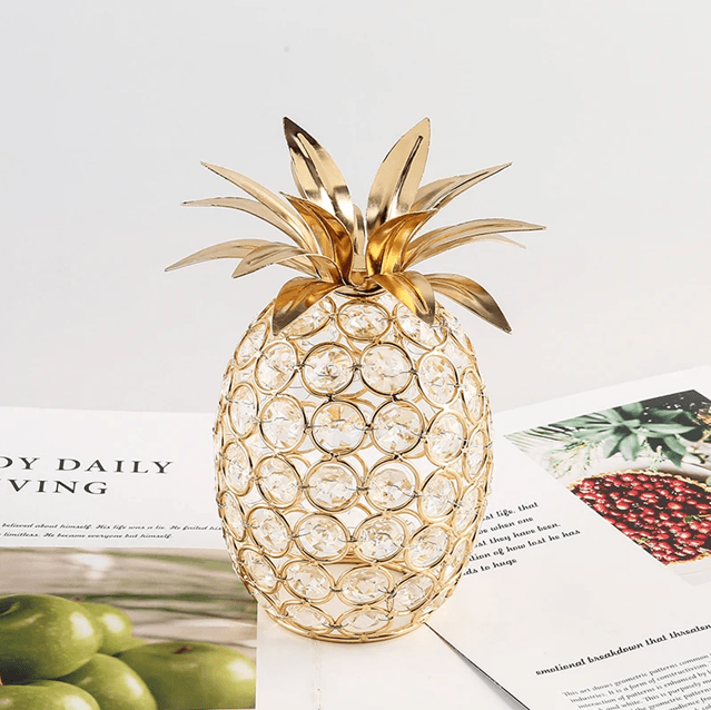 Crystal Luxe Fruit Collection Gold Rhinestone Figurine
