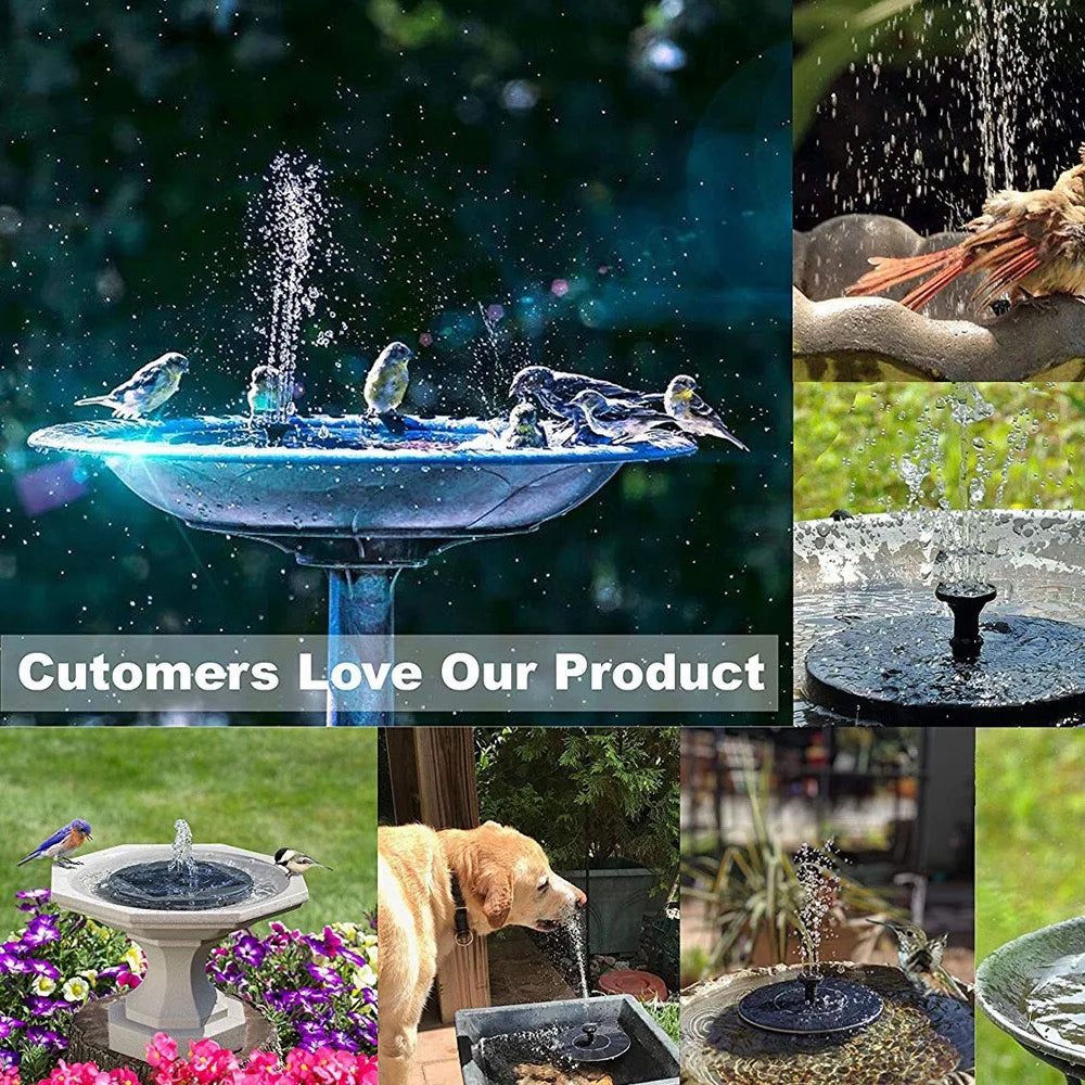 Mini Solar Powered Fountain Pump, Solar Water Fountain for Pool, Pond, Waterfall, Bird Baths & Garden Decorations