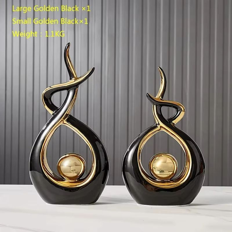 Tranquil Nordic Ceramic Figurine Set – Elegant Feng Shui Home Decor Statue