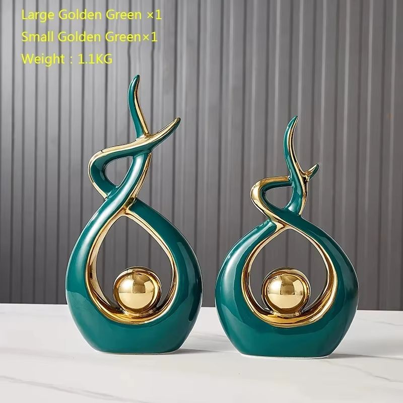 Tranquil Nordic Ceramic Figurine Set – Elegant Feng Shui Home Decor Statue