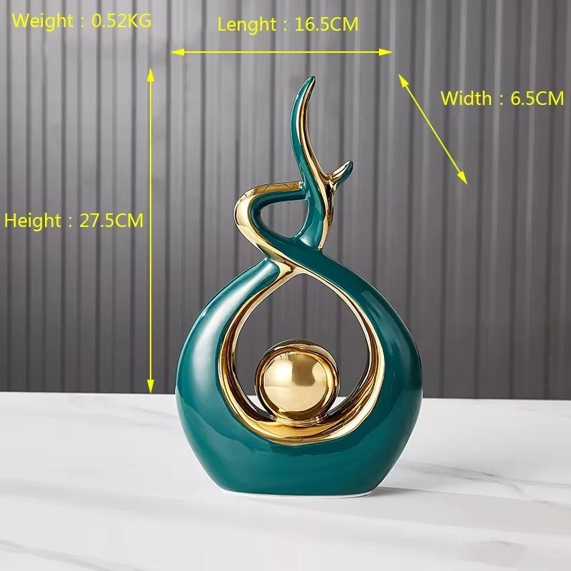 Tranquil Nordic Ceramic Figurine Set – Elegant Feng Shui Home Decor Statue