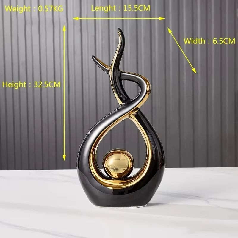 Tranquil Nordic Ceramic Figurine Set – Elegant Feng Shui Home Decor Statue
