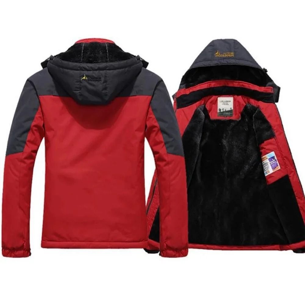 Mens Heavy Duty Winter Parka with Fur Hood and Windproof Warm Lining