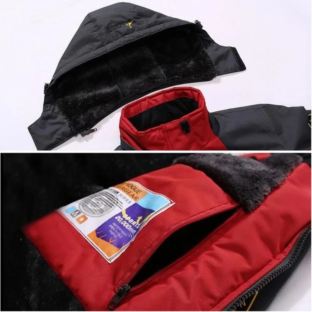 Mens Heavy Duty Winter Parka with Fur Hood and Windproof Warm Lining