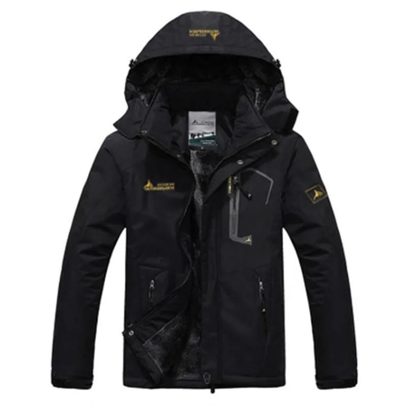 Mens Heavy Duty Winter Parka with Fur Hood and Windproof Warm Lining