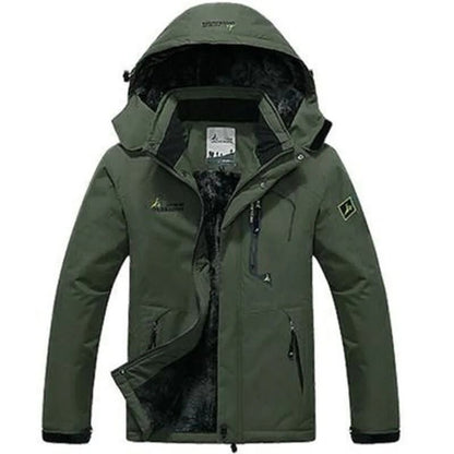 Mens Heavy Duty Winter Parka with Fur Hood and Windproof Warm Lining