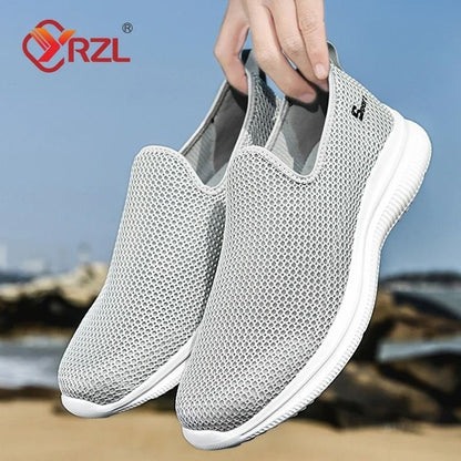 YRZL Mens Mesh Sneakers Lightweight Non Slip Walking Loafers Breathable Unisex Tennis Shoes for Everyday Wear