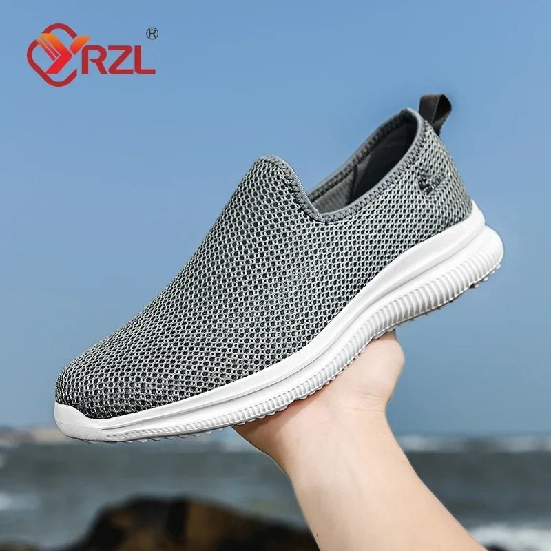 YRZL Mens Mesh Sneakers Lightweight Non Slip Walking Loafers Breathable Unisex Tennis Shoes for Everyday Wear