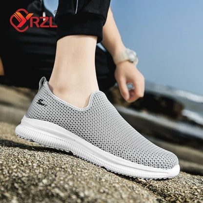 YRZL Mens Mesh Sneakers Lightweight Non Slip Walking Loafers Breathable Unisex Tennis Shoes for Everyday Wear