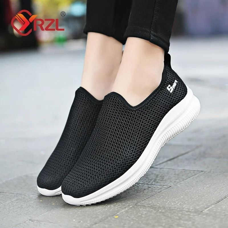 YRZL Mens Mesh Sneakers Lightweight Non Slip Walking Loafers Breathable Unisex Tennis Shoes for Everyday Wear