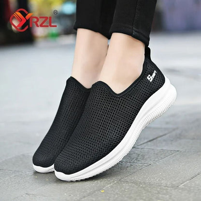YRZL Mens Mesh Sneakers Lightweight Non Slip Walking Loafers Breathable Unisex Tennis Shoes for Everyday Wear