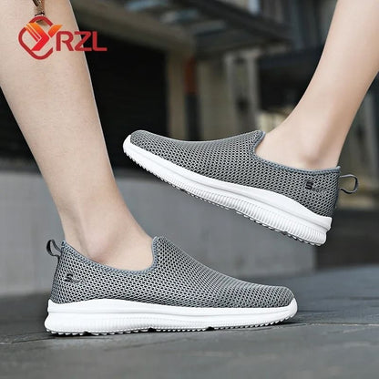 YRZL Mens Mesh Sneakers Lightweight Non Slip Walking Loafers Breathable Unisex Tennis Shoes for Everyday Wear